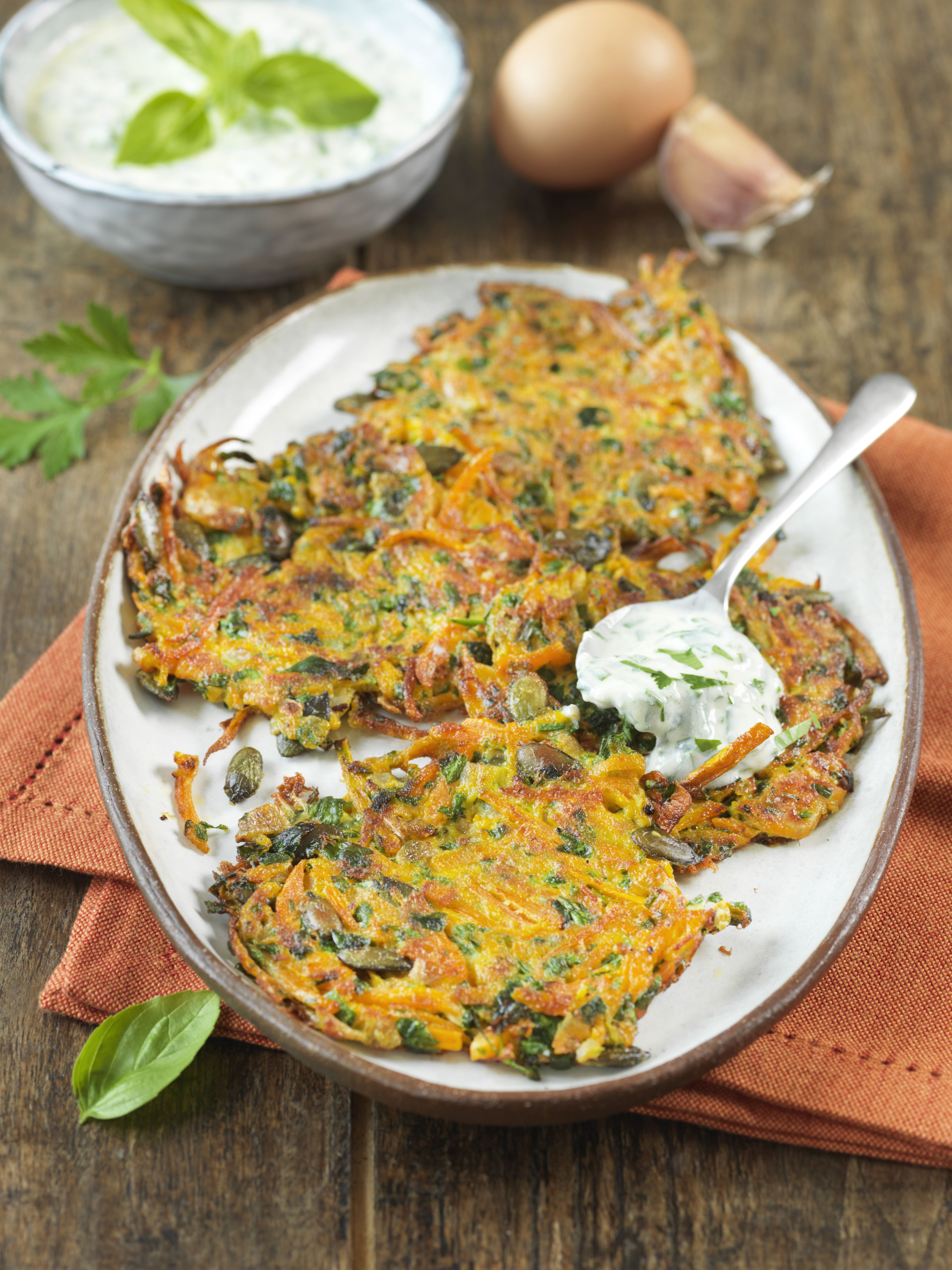 Galette de carottes et sa sauce aux herbes - Recette à Prix Engagés Novembre 2024 Galette de carottes et sa sauce aux herbes - Recette à Prix Engagés Novembre 2024